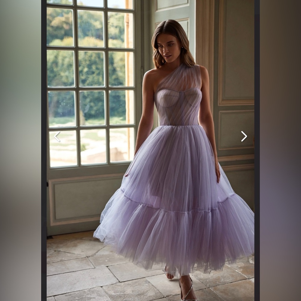 Milla Lavender One-Shoulder Cocktail Tulle Dress